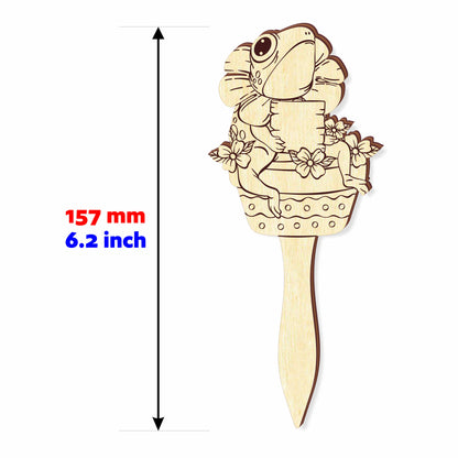 Plant Pick Set of 3 - Snail with Mushrooms, Frog and Cat Set