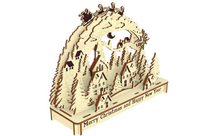 Laser cut design: Christmas arch for seasonal home decor.