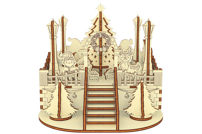 Christmas square: laser-cut project for a joyful holiday display.