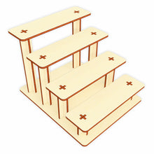 Load image into Gallery viewer, Laser cut tiered display stand design on plywood
