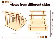 Load image into Gallery viewer, Detailed laser cut plan for tiered display stand in SVG format
