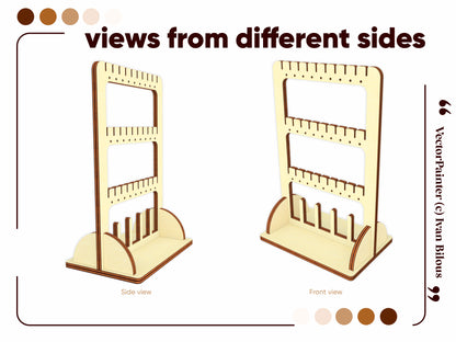 Detailed laser cut plan for Jewelry Stand in SVG format.