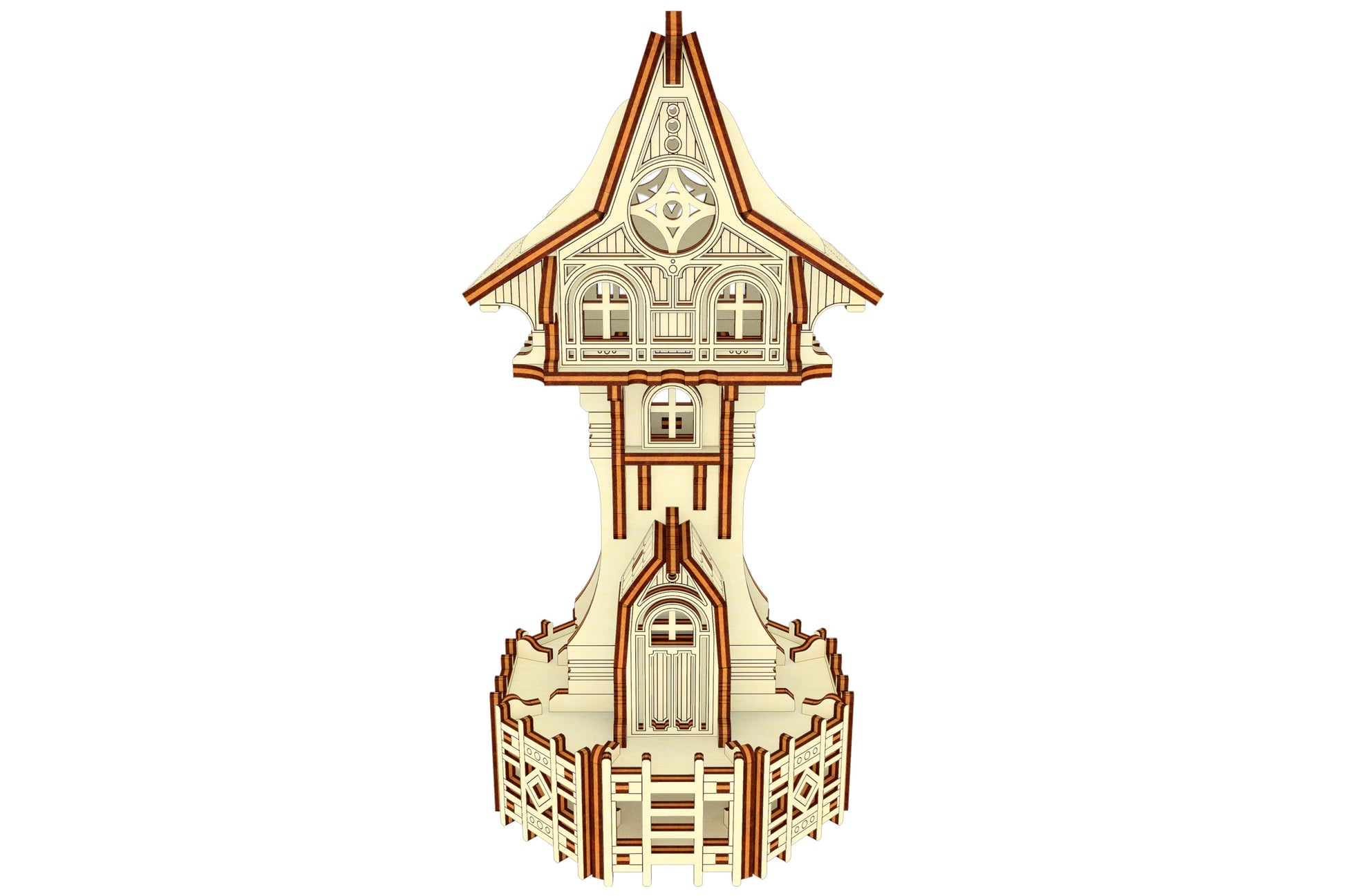 Plywood-friendly laser cutting template for Garden Magic Tower