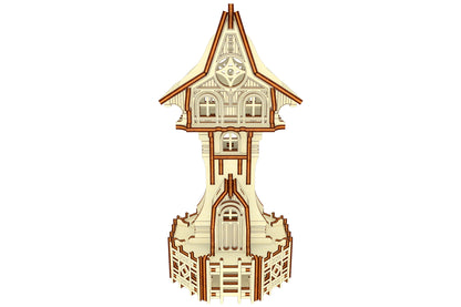 Plywood-friendly laser cutting template for Garden Magic Tower