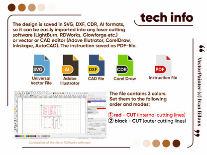 Glowforge-ready laser cut file for Keychain Stand.