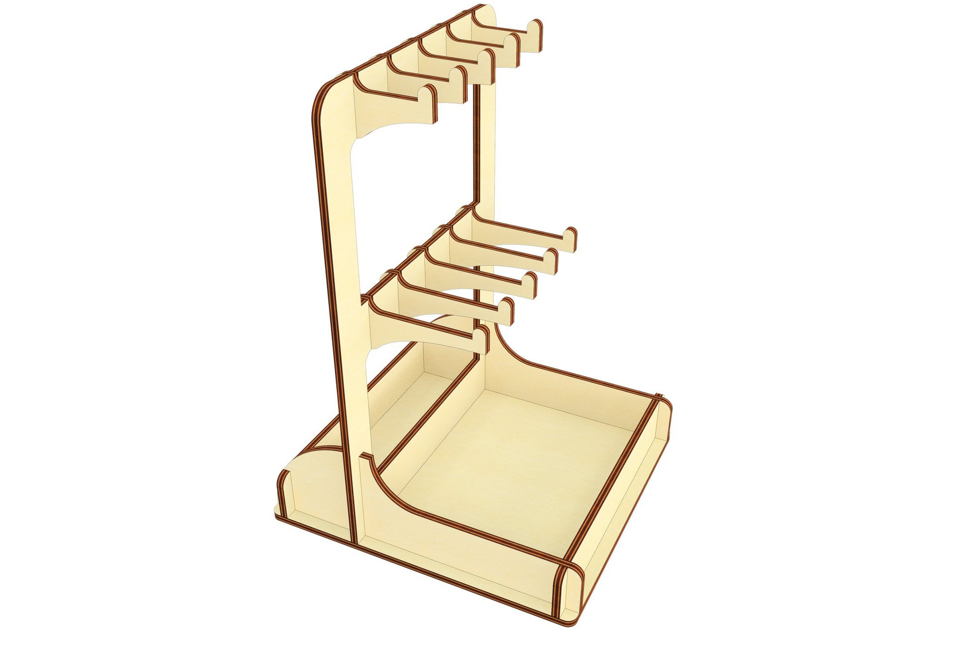 Stylish laser cut model: Keychain Stand with practical compartments.