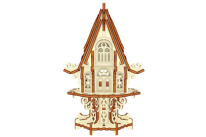 Garden Elf House design: plywood-friendly laser cutting template