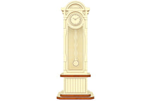 Load image into Gallery viewer, The Pendulum Clock cabinet design makes an elegant and functional addition to any dollhouse furniture collection, providing a unique and realistic touch to miniature homes
