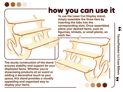 Display Stand with 3 tiers
