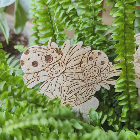 Plant Pick Set of 3 - Ladybird, Butterfly and Mouse Toppers - Laser Cut File SVG & DXF