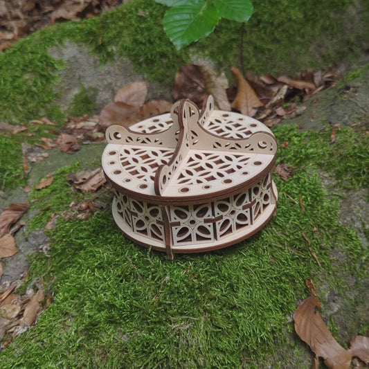 Patterned Round Box - Laser Cut File SVG & DXF