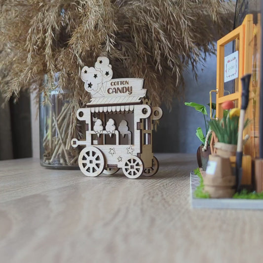 Cotton Candy Cart Ornament & Miniature - Laser Cut File SVG & DXF
