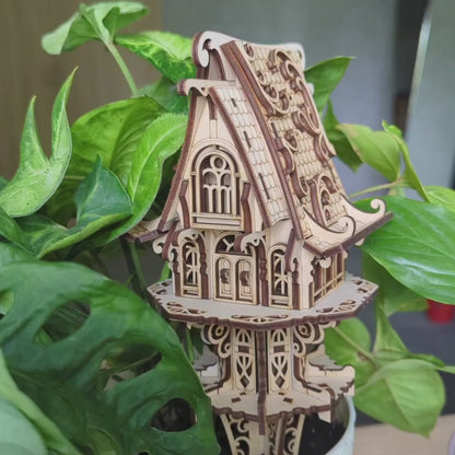 Garden Elf House on Stakes