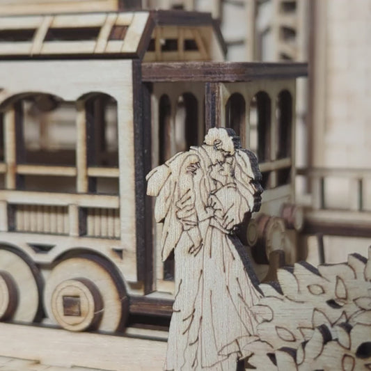 Japanese Tram Station Diorama - Laser Cut File SVG & DXF