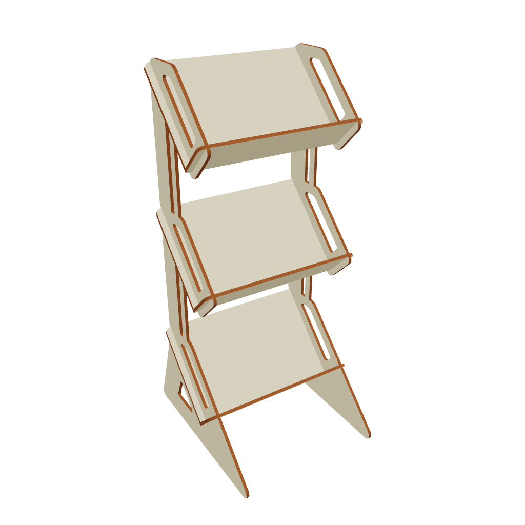 Laser cut 3-tiered tray design made from plywood - 3d model