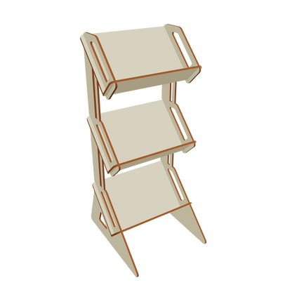 Laser cut 3-tiered tray design made from plywood - 3d model