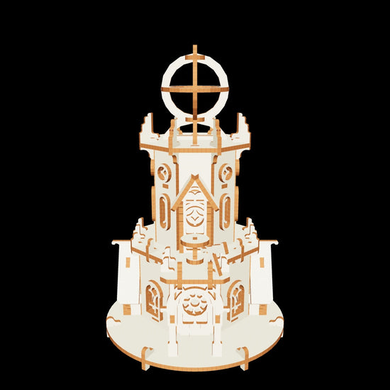 3D astronomical observatory project, crafted from natural laser cut plywood sheets.