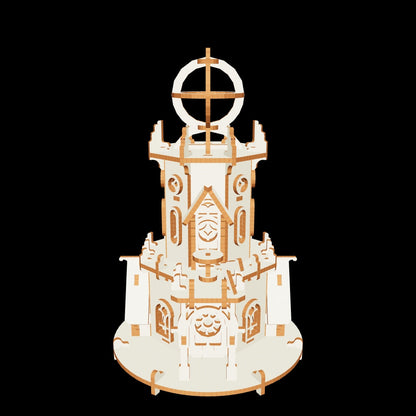 3D astronomical observatory project, crafted from natural laser cut plywood sheets.