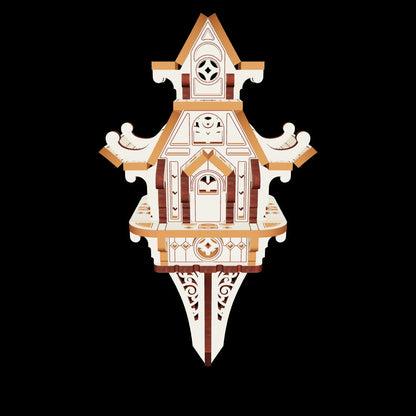3D render of a small fairy house garden stake. A versatile laser cut plywood design for magical outdoor displays.