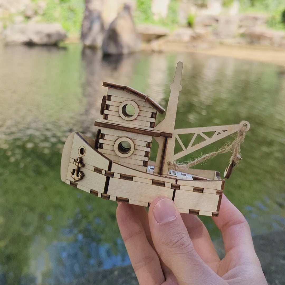 Fishing Boat Ship - Laser Cut File SVG & DXF