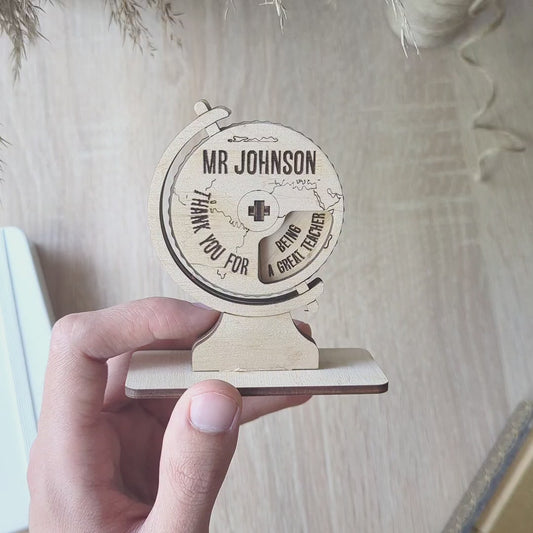 Globe - gift card for teacher - Laser Cut File SVG & DXF
