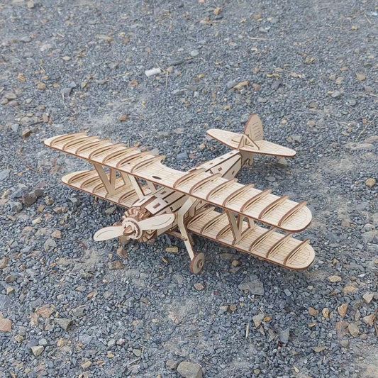 Biplane Airplane - Laser Cut File SVG & DXF