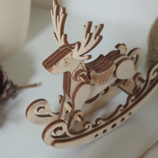 Rocking Reindeer - Laser Cut File SVG & DXF