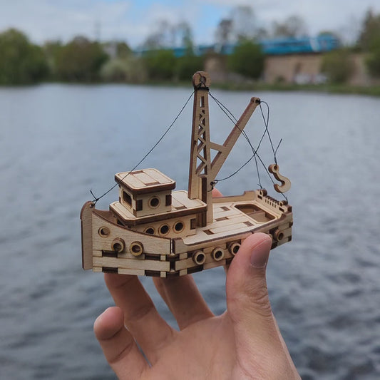Fishing Ship - Laser Cut File SVG & DXF