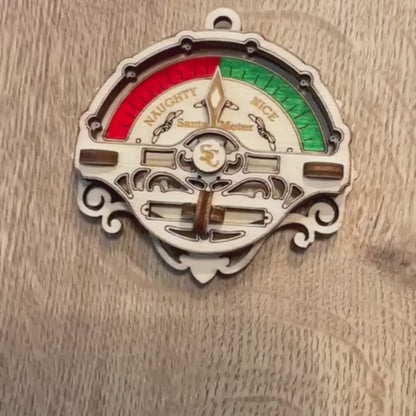 Santa Meter Ornament - Naughty Nice Christmas Design