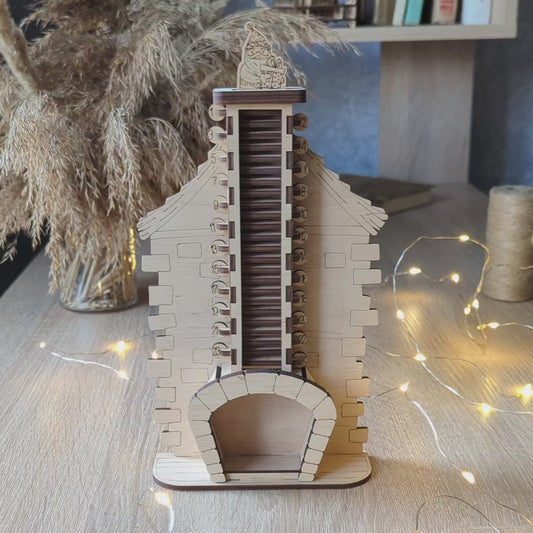 Countdown Advent Calendar - Fireplace with chimney - Laser Cut File SVG & DXF
