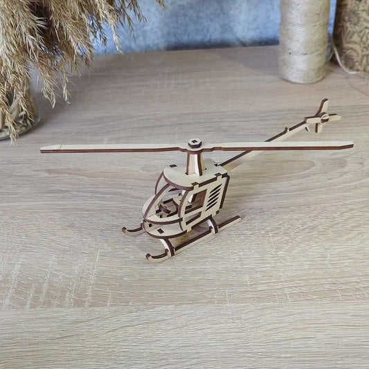 Light Small Helicopter - Laser Cut File SVG & DXF