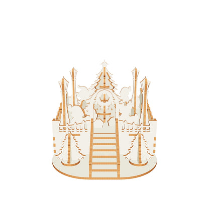 Festive Christmas square for laser cutting in plywood 3d model