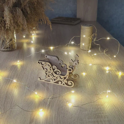 Santa's Sleigh Ornaments - Set of 5