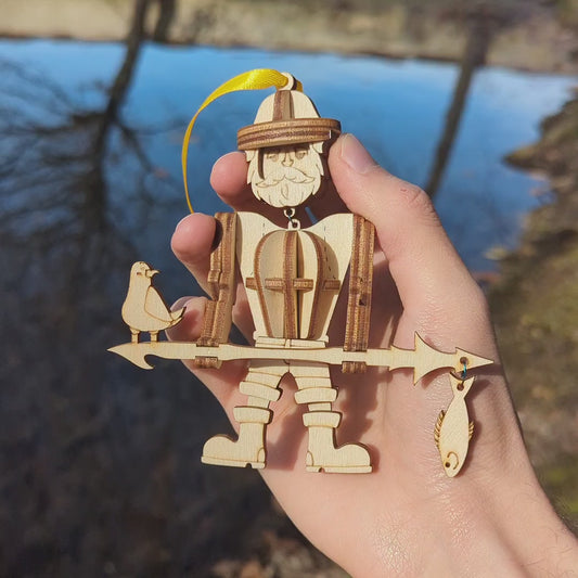 Fisherman Ornament - Laser Cut File SVG & DXF