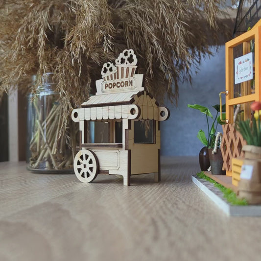 Popcorn Cart Ornament & Miniature - Laser Cut File SVG & DXF