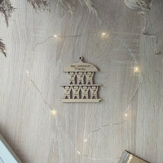 Gingerbread Man Christmas Family ornament - Laser Cut File SVG & DXF