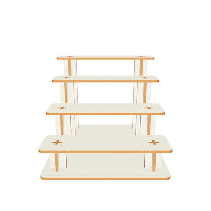 Laser cut tiered display stand design on plywood - 3d model