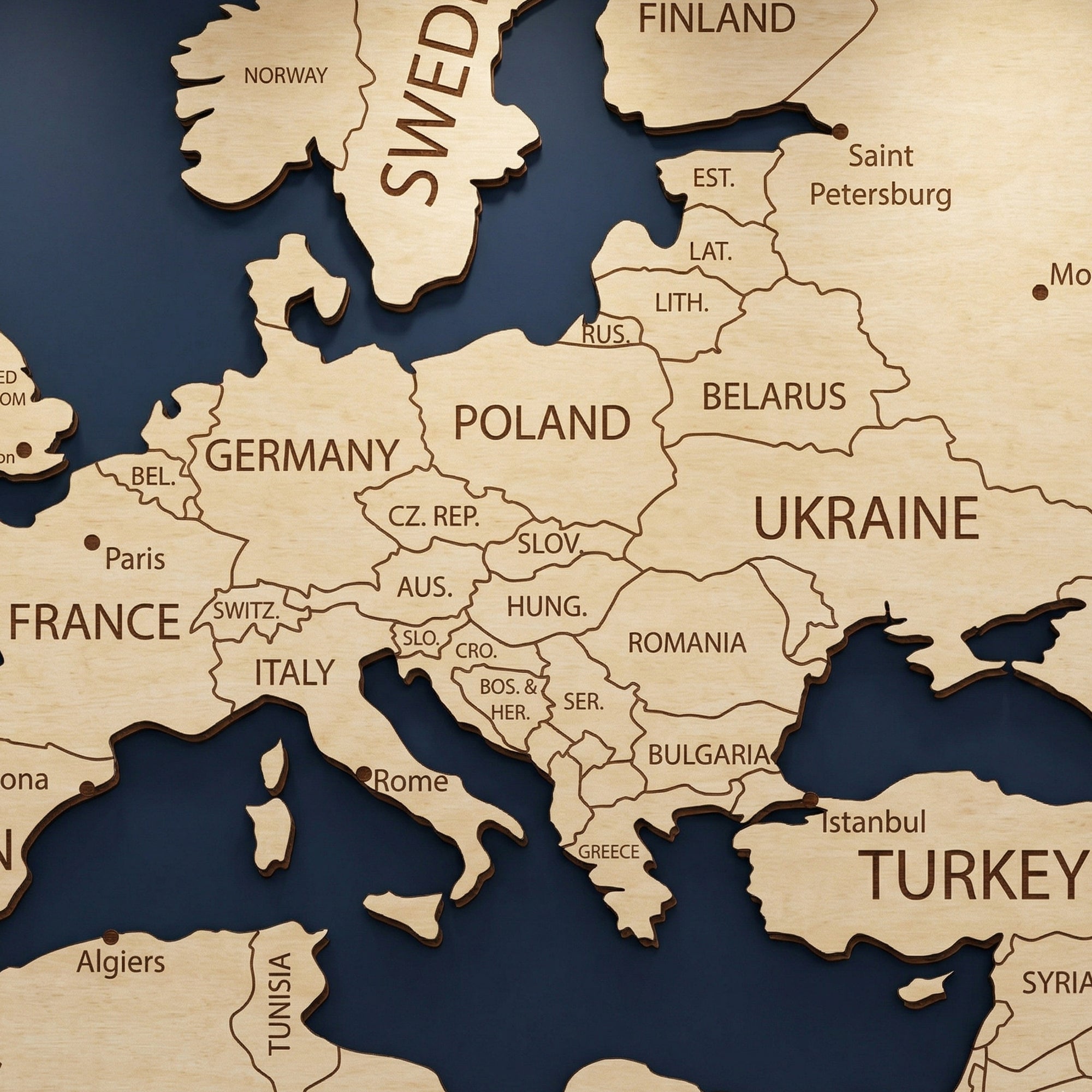 Puzzle World Map - Laser Cut File SVG & DXF – Vector Painter