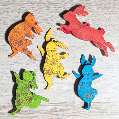 Easter Bunny Ornaments - Set of 5