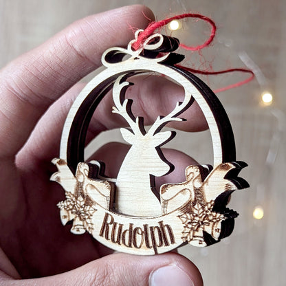 Reindeer Christmas ornaments - Set of 9