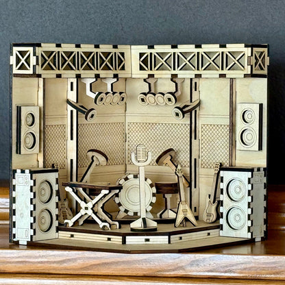 Book Nook - Music Rock Stage - Laser Cut File SVG & DXF