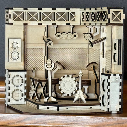 Book Nook - Music Rock Stage - Laser Cut File SVG & DXF
