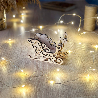 Santa's Sleigh Ornaments - Set of 5