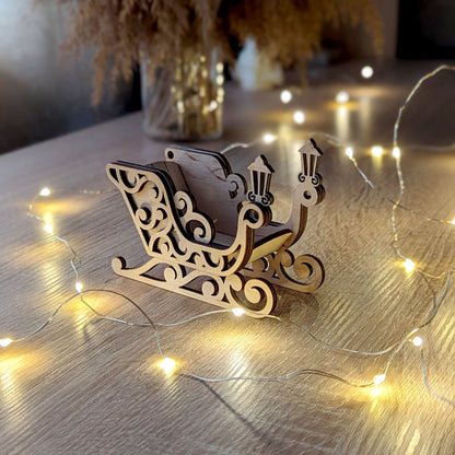 Santa's Sleigh Ornaments - Set of 5