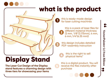 Display Stand with 3 tiers