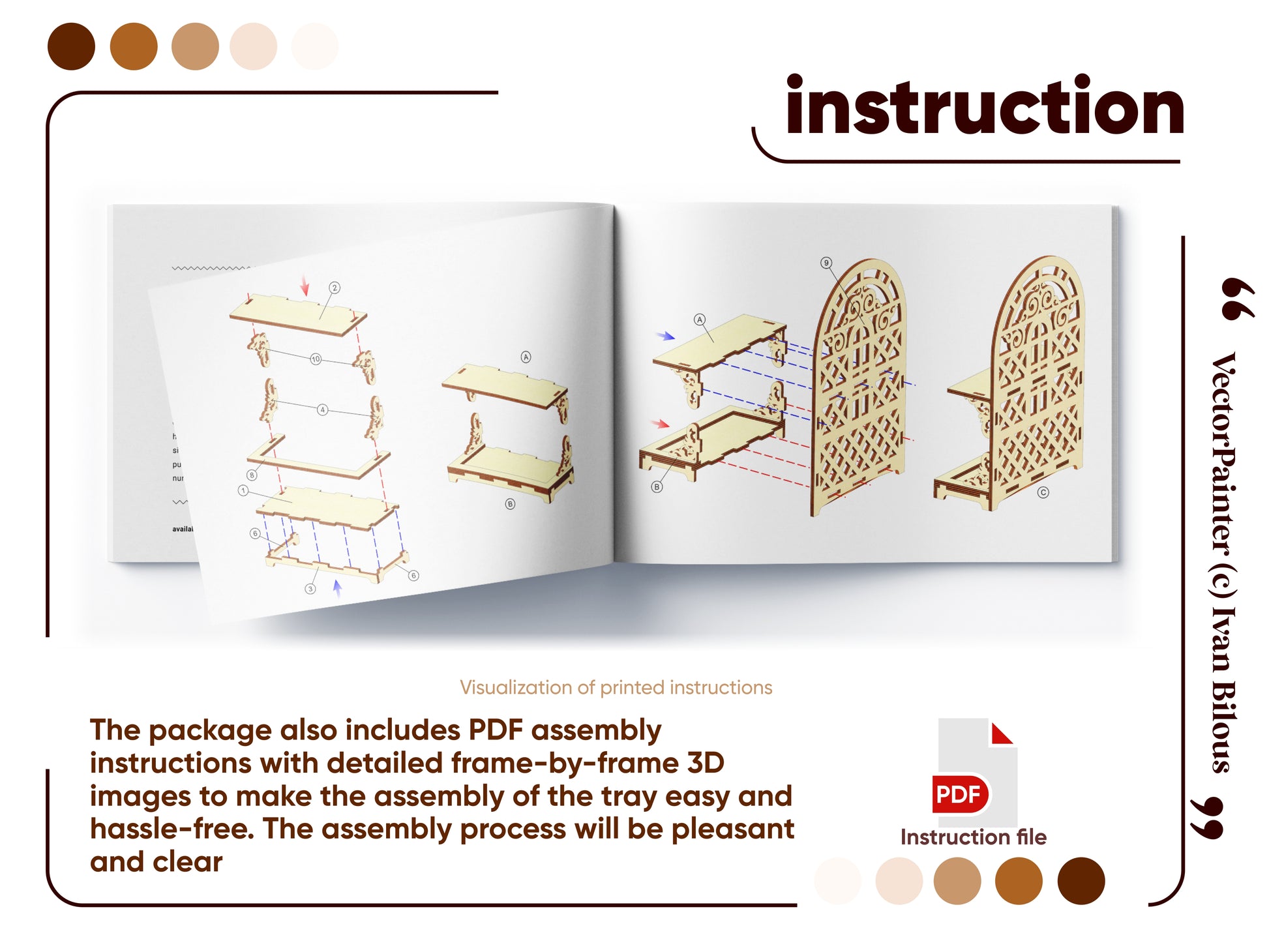 Assembly instruction of Laser Cut Tiered tray