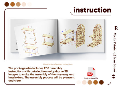 Assembly instruction of Laser Cut Tiered tray