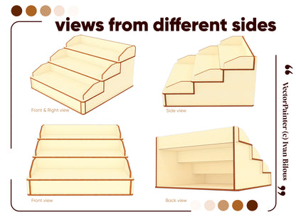 Easy assembly instructions for a three-tiered Display Stand - Hidden joins for a seamless look