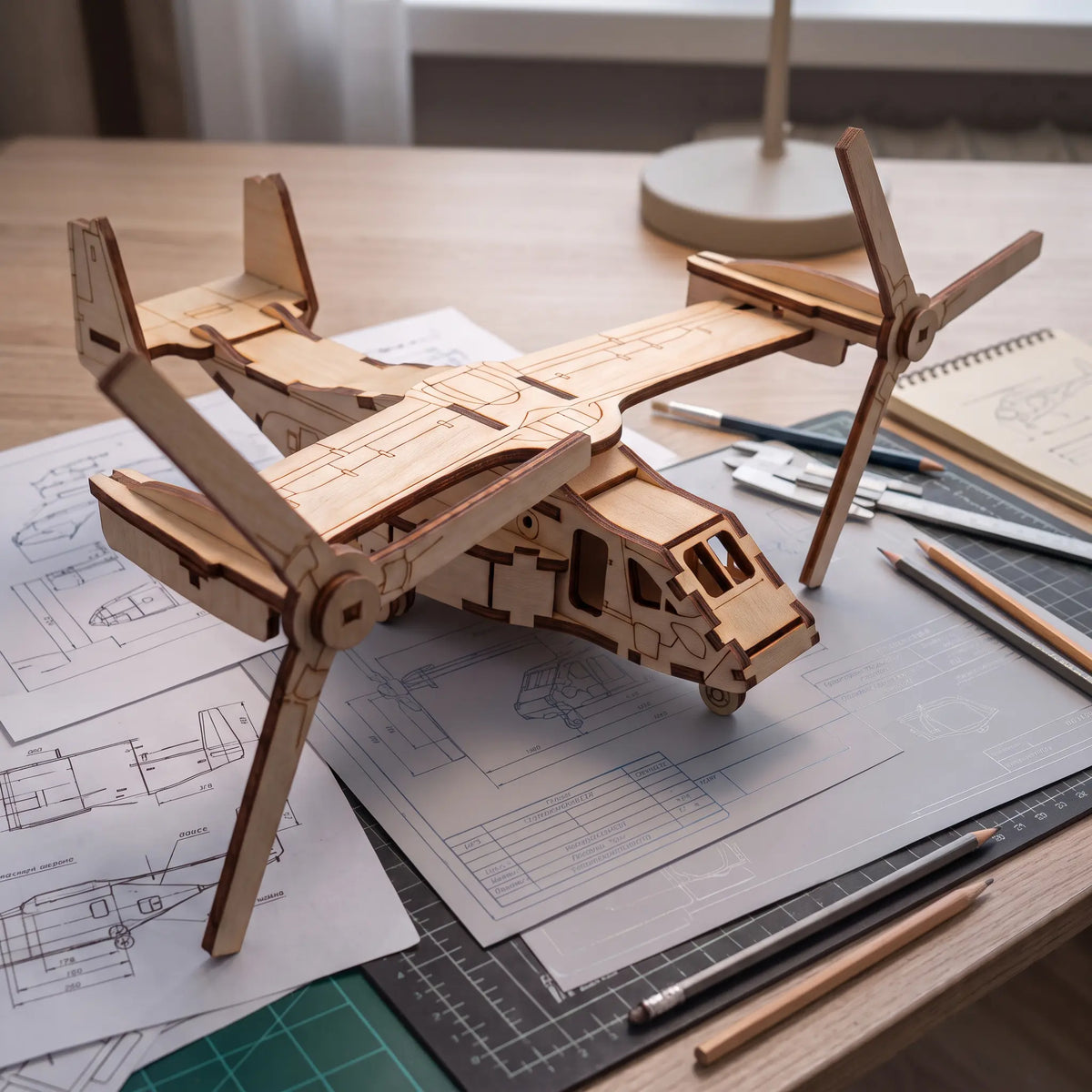 3D Tiltrotor Aircraft Laser Cut File