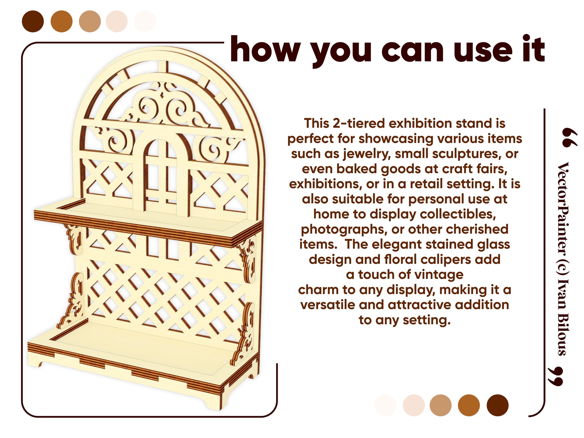 How to use the laser cut tiered tray with stained glass window and floral elements